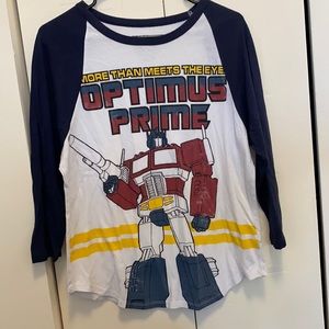 Old school transformers baseball tee